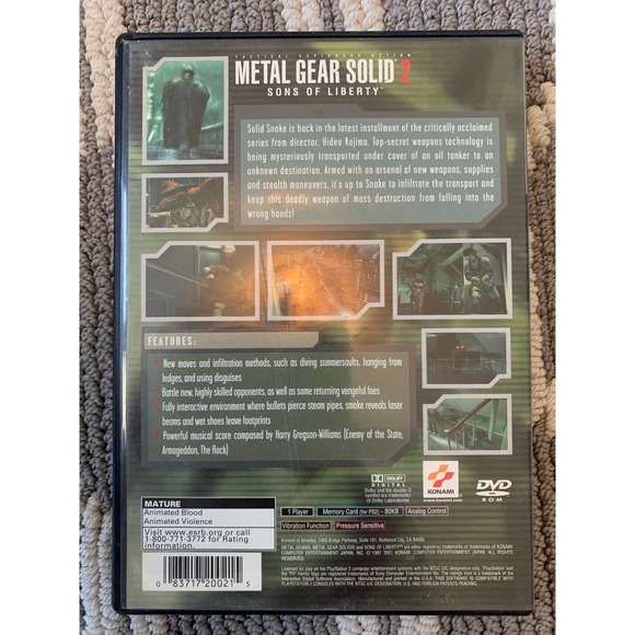 PlayStation 2 Metal Gear Solid 2 Sons of - Picture 4 of 4